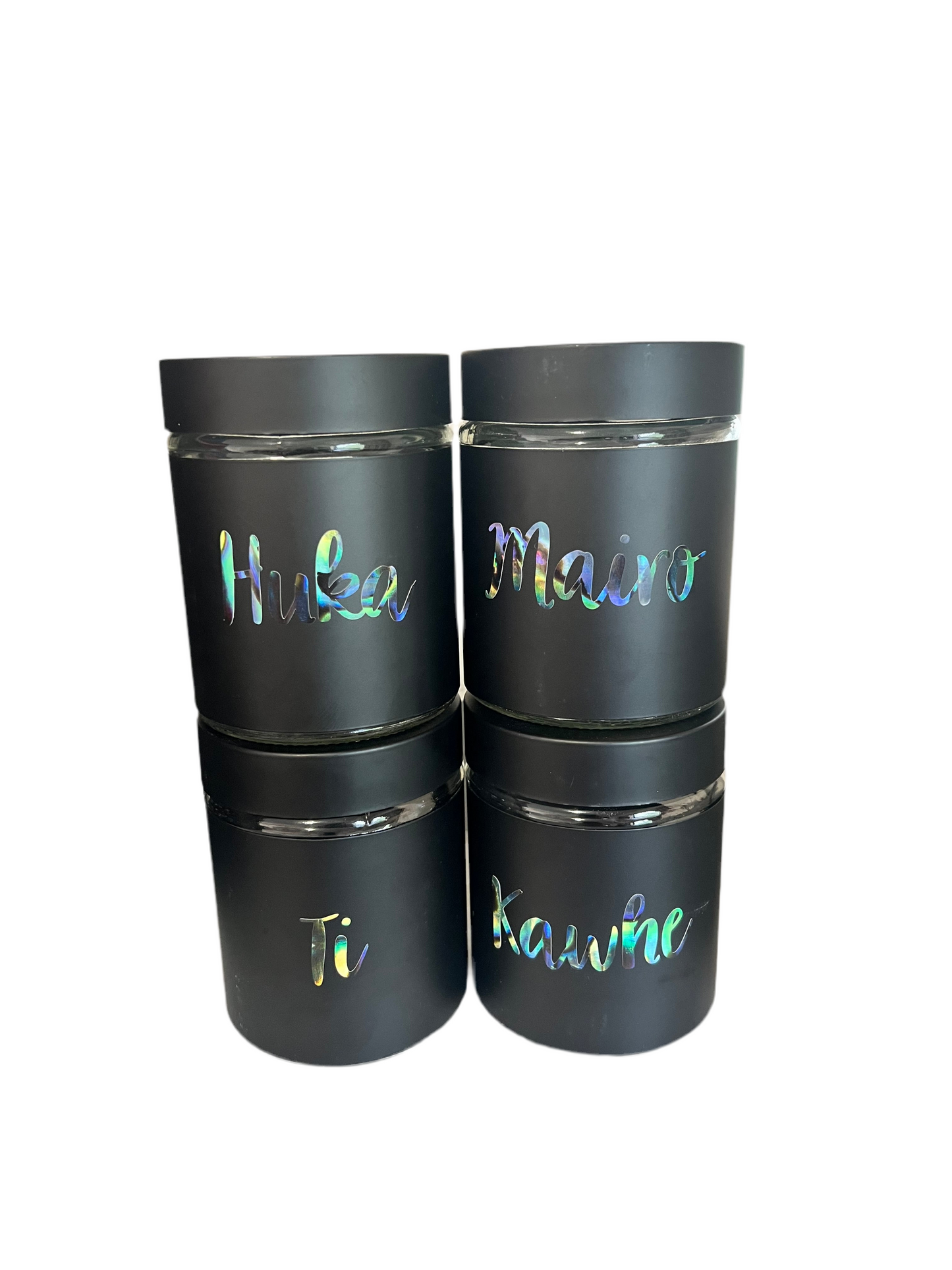 Paua Tea/Coffee Canisters (Set of 4) Black